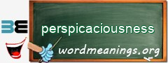 WordMeaning blackboard for perspicaciousness